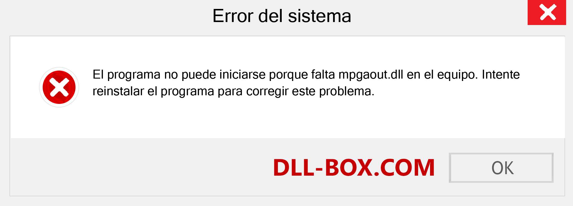 ¿Falta el archivo mpgaout.dll ?. Descargar para Windows 7, 8, 10 - Corregir mpgaout dll Missing Error en Windows, fotos, imágenes